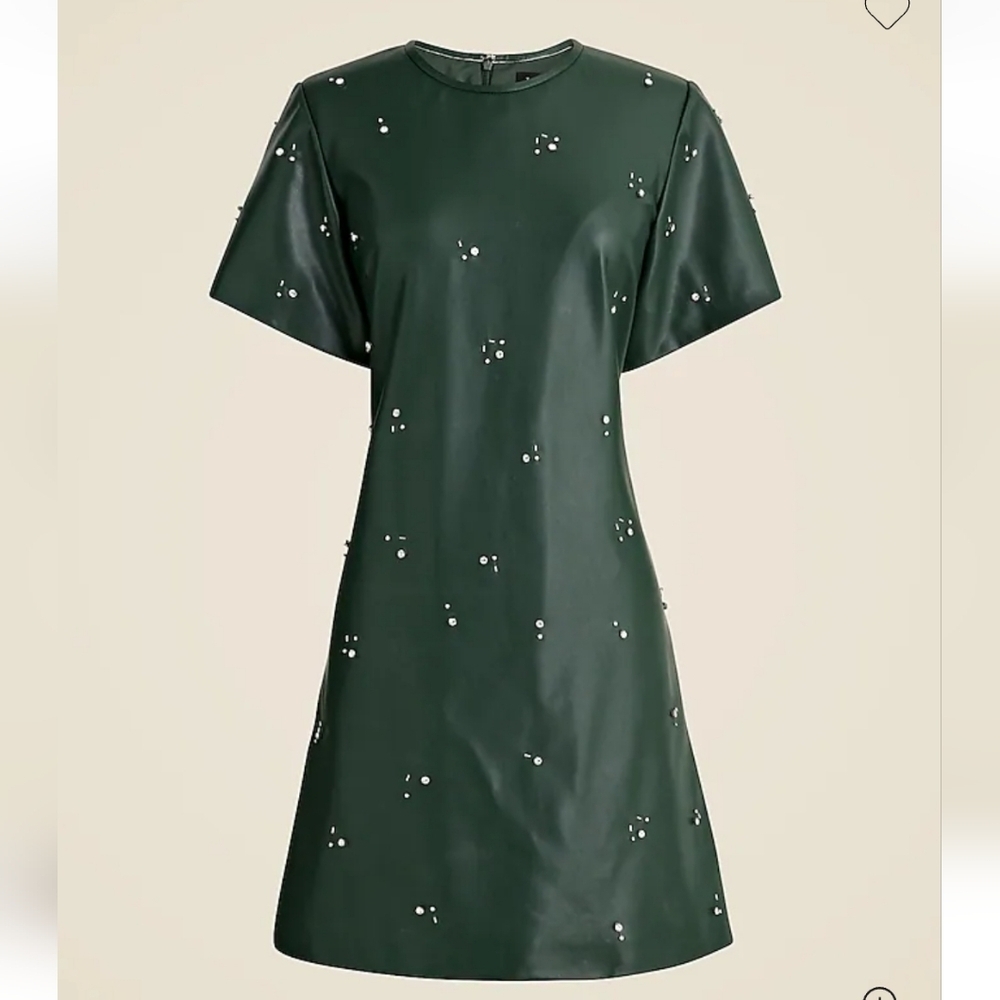 J Crew Collection mini dress in embellished faux leather NWT 4 CD373 - Picture 4 of 13
